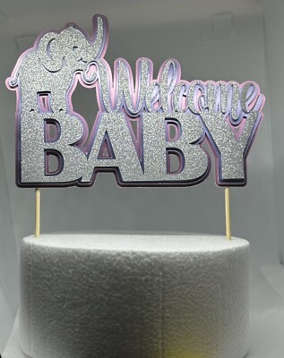 WELCOME BABY Kuchenauflage (3 Schichten) für Gender Reveal/Baby Dusche Party. KOSTENLOSES P&P