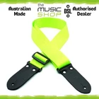 Australian Made DSL 2" Seat Belt Guitar Strap, Lime (Fluro Green) - SB20-LIME