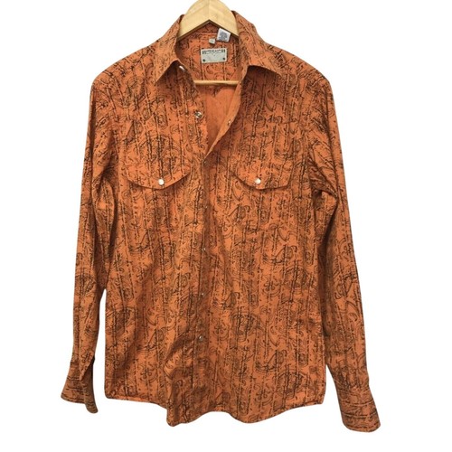 Ransom Ranch Top Womens Medium Orange Black - Picture 2 of 9