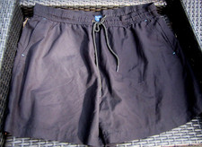 BLACK GEORGE 3 POCKET BATHING TRUNKS "XL" INSIDE NETTING ELASTIC WAIST TIE