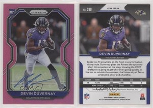 2020 Panini Prizm Rookie Pink Prizm Auto Devin Duvernay #380 Rookie Auto RC