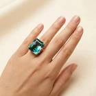 Estate Bi Color Tourmaline Baguette 34.75Ct 925 Sterling Silver Rose Gold Rings