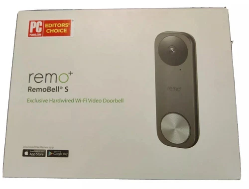 Remo+ RemoBell S Video Doorbell Peephole Camera and Wireless Chime 