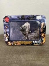New Tree Free Greetings 12 Cards In Decorative Tin Wild White Tigers 4 Designs