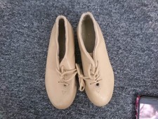 Dance Tap Shoes 12M Youth Capezio 443 Student Lace Up Tan Full Sole