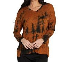 French Kyss Marble Wash V-Neck With Pockets Size S