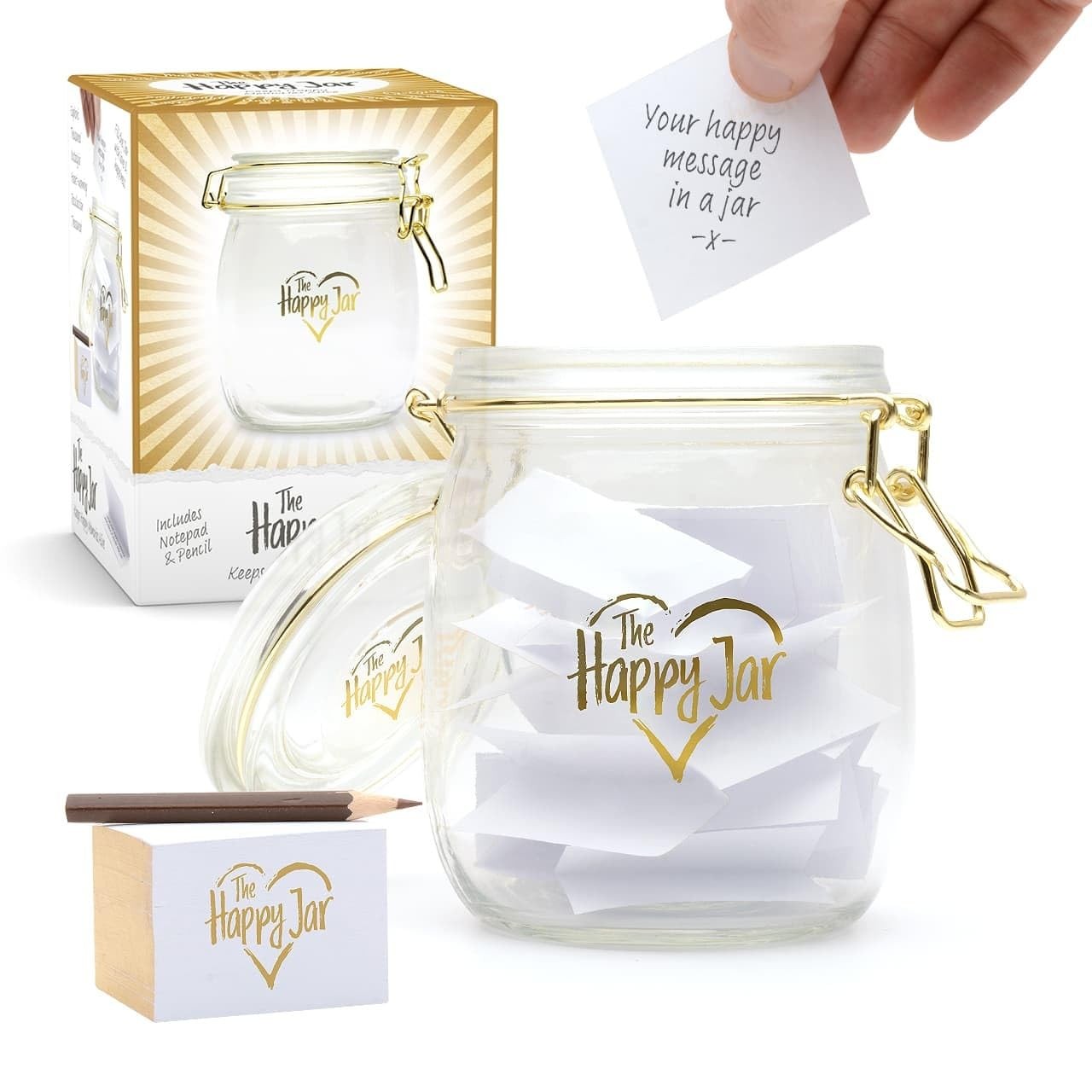 The Happy Jar by Glass Jar A Year of Happiness and Daily Positivity Novelty