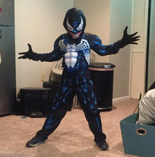 Kids Venom Cosplay Costume Boys Superhero Jumpsuit Mask Fancy Dress Outfit Party — image 3