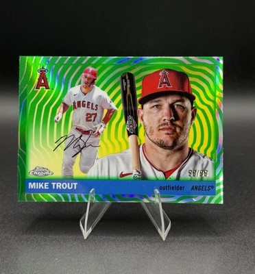 2025 Topps Chrome Platinum Mike Trout #1 Green Vibration Refractor BOOKEND 99/99