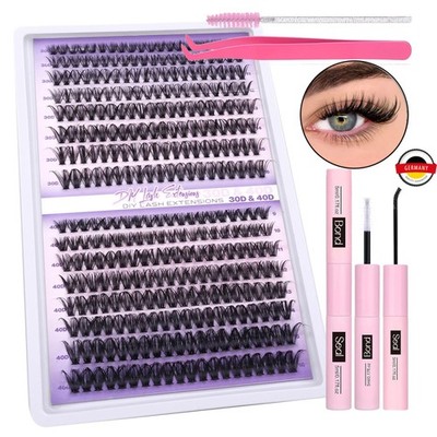 Wimpern Cluster 320PCS Wimpern Extensions Set 30D+40D Lash Extension Set