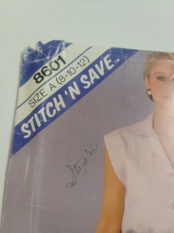 McCall's Stitch N Save 8601 Shirt Blouse Skirt Sewing Pattern Ladies 8 10 12 UC - Image 2 of 4