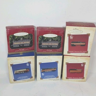 Lot of 6 Hallmark Keepsake Lionel Train Christmas Ornaments Hiawatha Car NIB