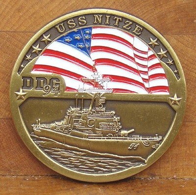 USS Nitze (DDG-94) Destroyer Challenge Coin  Flag