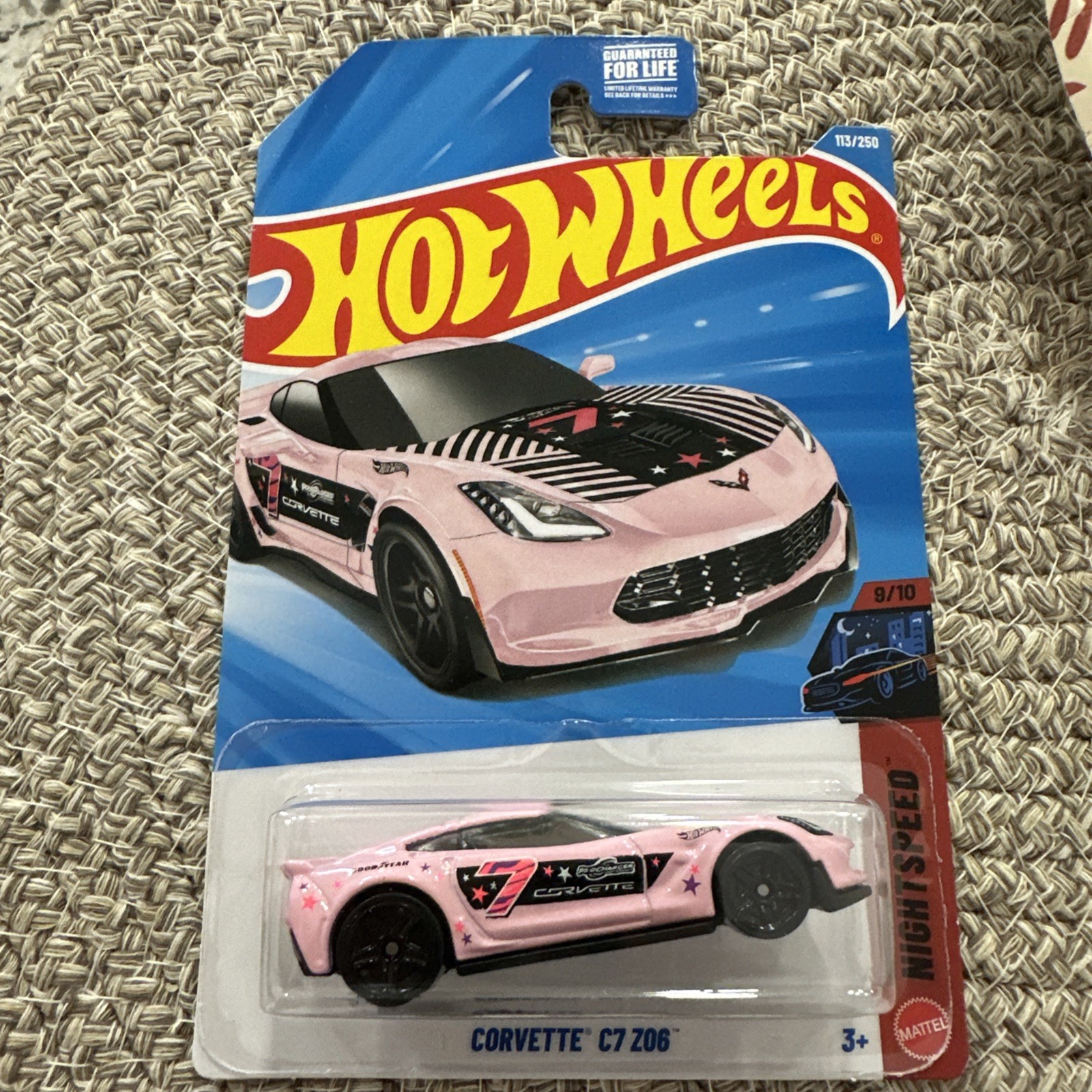 🔥#113✔️🔥 2026 Hot Wheels, Corvette C7 Z06, NIGHTSPEED 9/10 NIP