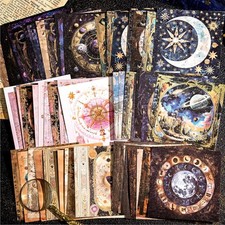 60 Sheets Vintage Lunar Celestial Scrapbook Paper for Journaling Art