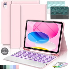 Beleuchtete QWERTZ Tastatur Hülle für iPad 11/9/8/7/6th Pro Air 11" M3 M5 2025