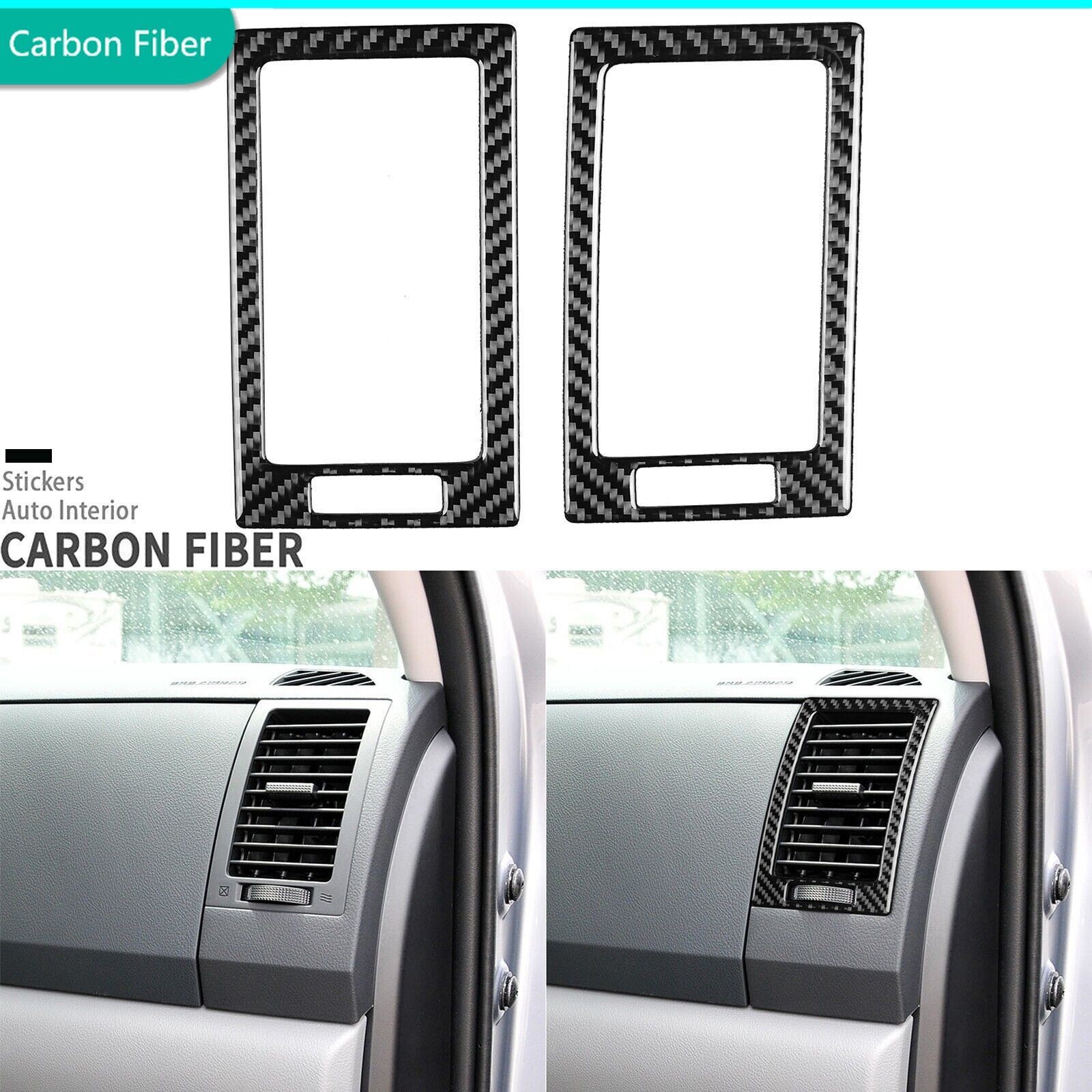 Real Carbon Fiber Dashboard Air Vent Outlet Trim For Toyota Tundra Sequoia 2007+