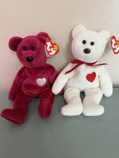 TY Beanie Babies Valentino With Brown Nose and Valentina Set