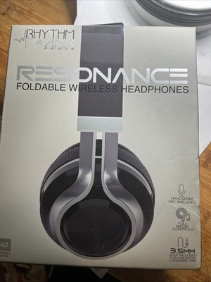 Aduro Resonance Foldable Wireless Bluetooth Headphones-Black/Silver Travel Music