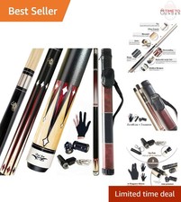 Pool cue Stick Hard Case 58 with Accessories 13mm Tip Maple Unisex