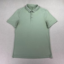 Lululemon Polo Shirt Mens Small Sage Green Performance Golf 3 Button Stretch