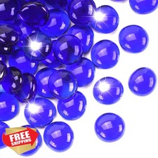 RUOJAS 10LB Cobalt Blue Flat Glass Marbles Vase Filler Aquarium Decor