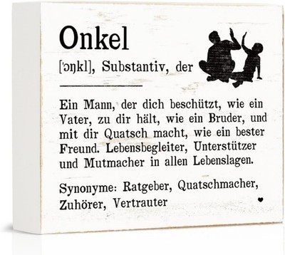 Putuo Decor Holzbox-Schild Onkel   Definition im Wörterbuch-Stil   Dekoschild