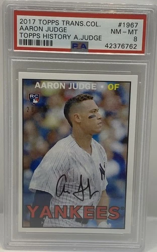 2017 Topps Transcendent History #1967 Aaron Judge Yankees RC Rookie #/87 PSA 8