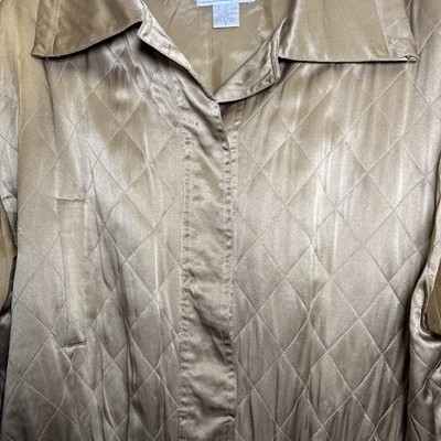 EL·LA Design Gold Silk Quilted Jacket Women's Sz Lg. Retro Classic Look.