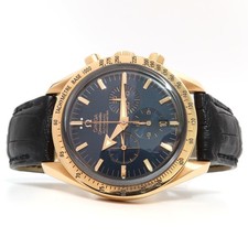 Omega Speedmaster Broad Arrow Solid 18kt Rose Gold Blue Dial Chrono 3653.80.33 2