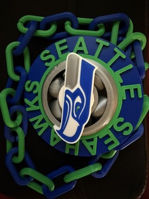 Seattle Seahawks Custom Spinner Pendant Necklace & Chain Link Chain3DPrintedPLA