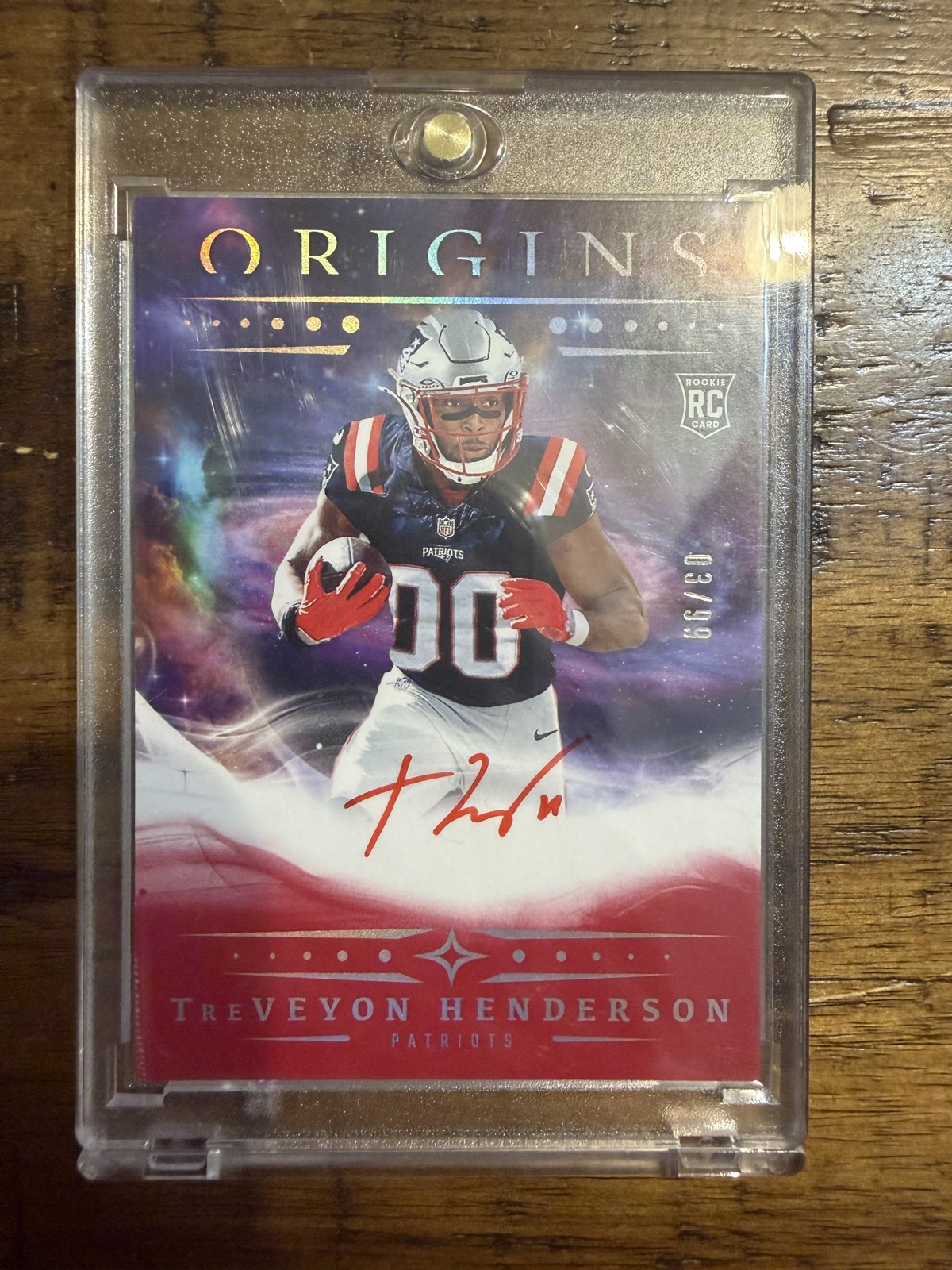 2025 Panini Origins - Rookie Autographs TreVeyon Henderson #RA-THE Red /99 