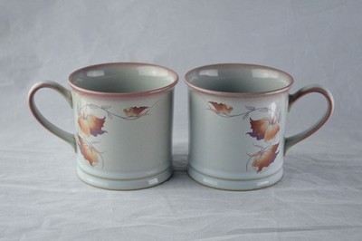 DENBY Steinzeug TWILIGHT x 2 Kaffeetassen/Tassen - 3-1/2'' hoch - perfekt