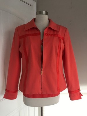 ST.JOHN SPORT BY MARIE GRAY 2 PIECE JACKET KNIT TOP SET SIZE L