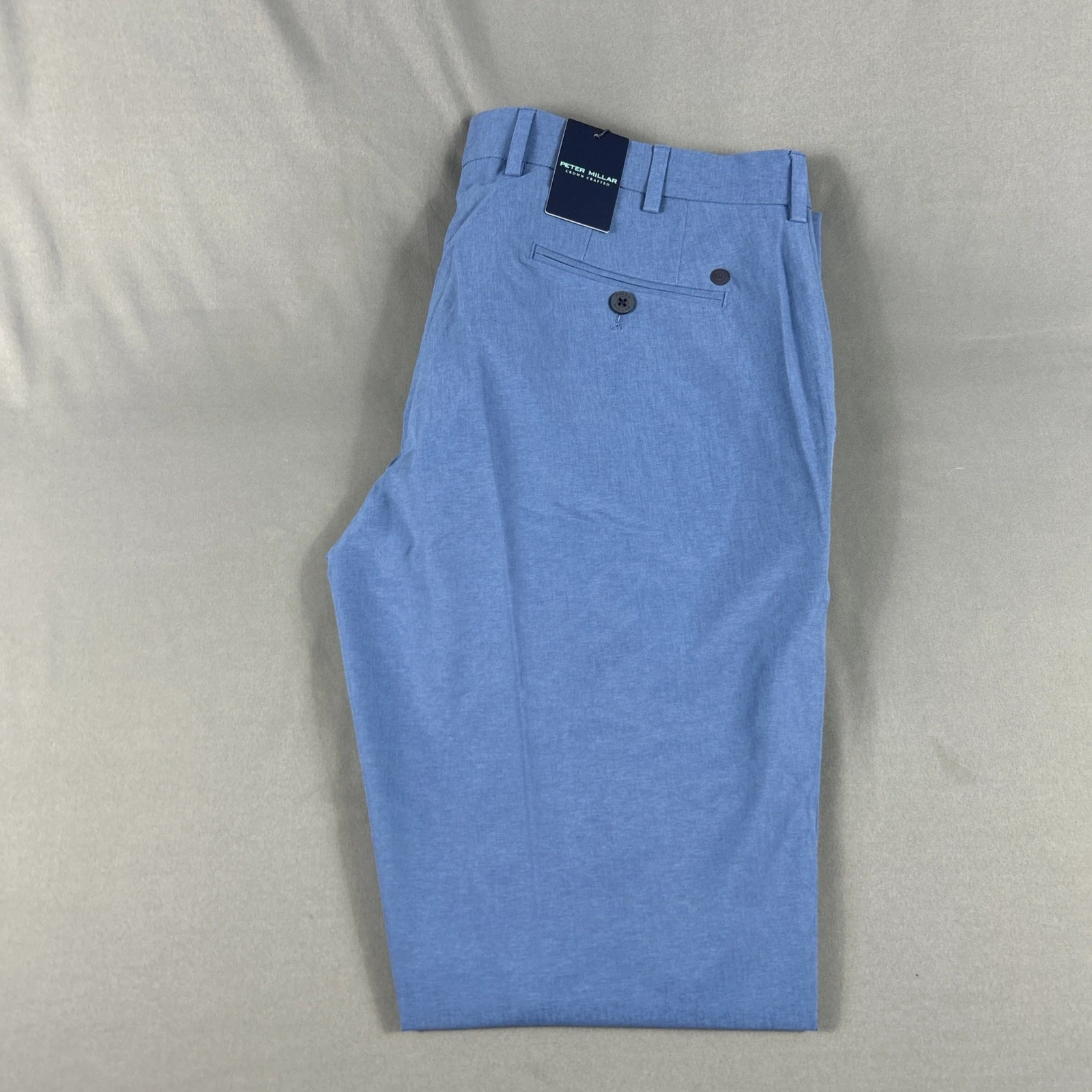 Peter Millar Golf Pants Crown Crafted Surge 35 x 32 Ocean Blue NWT MSRP $185