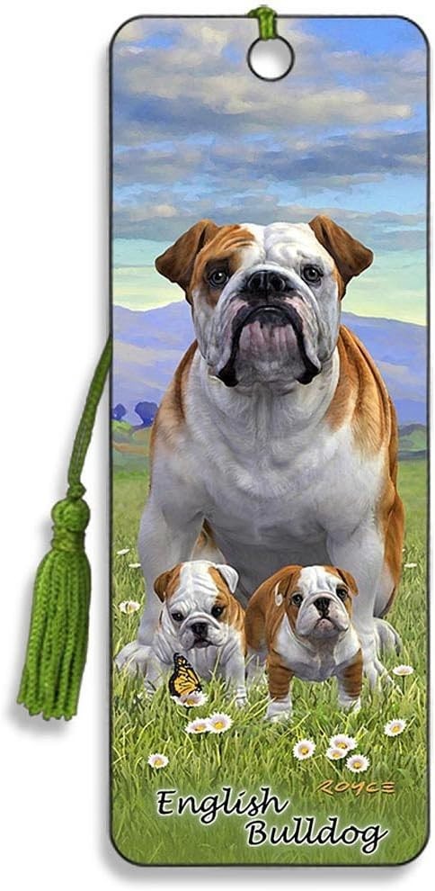 3D Bookmark - English Bulldog Dog Lover Book Reading Gift Xmas