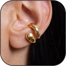 Ear Cuffs Non Piercing 14K Gold Chunky Ear Cuff Earrings for Women Silver Non Ta