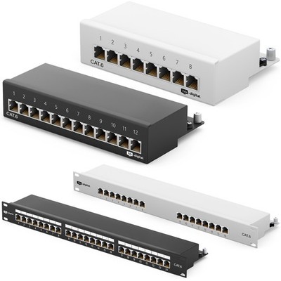 Cat6 Patchfel 8/12/16/24-Port RJ45 geschirmt Desktop Aufputz 1 GB LAN Cat 6 