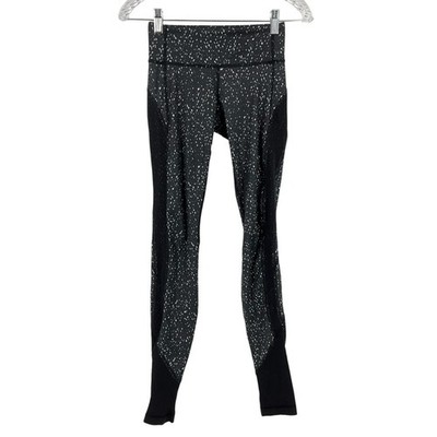 Lululemon Drop It Like It's Hot Leggings Butterfly Textured Black White Size 2