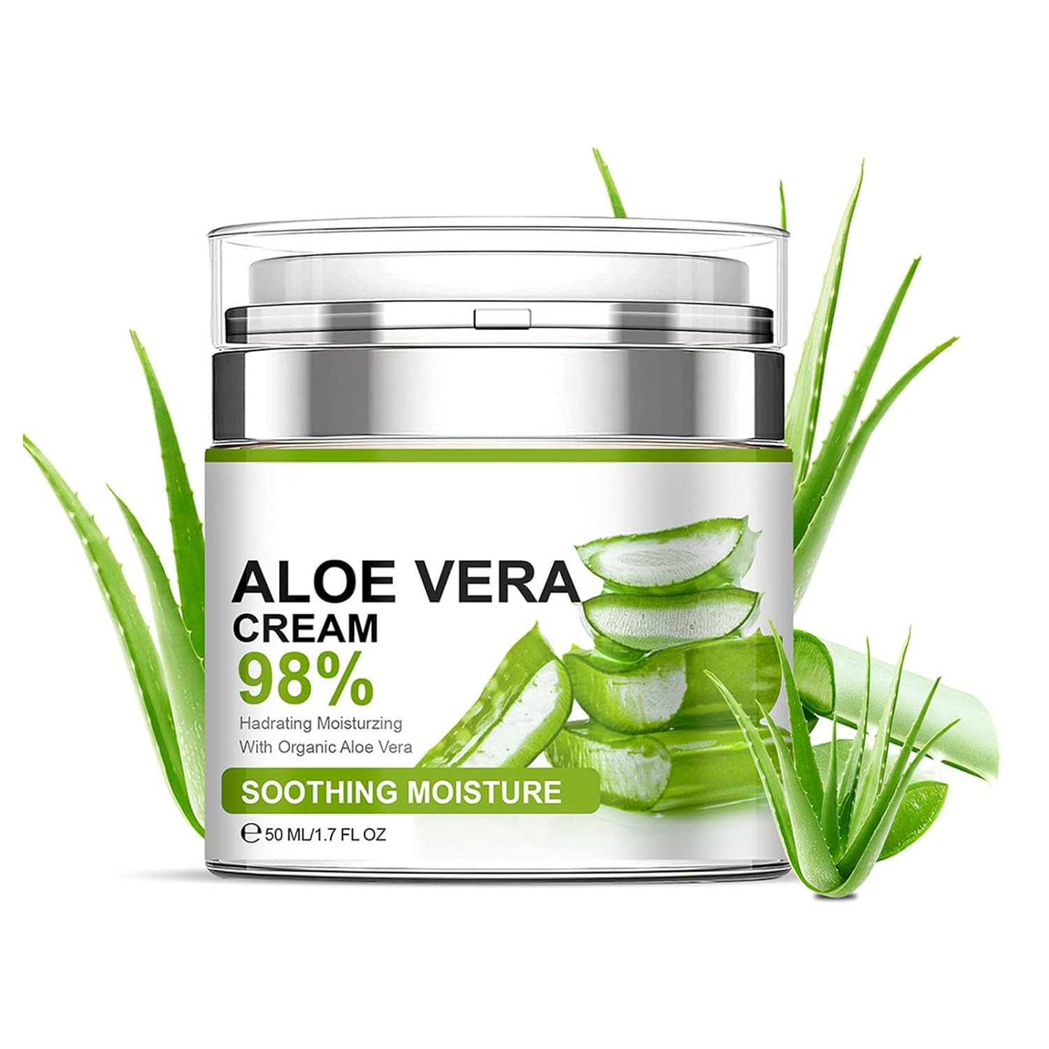 Feuchtigkeitsspendende Gesichtscreme Mit Aloe Vera,Gesichtscreme Mit 98% Bio-Alo