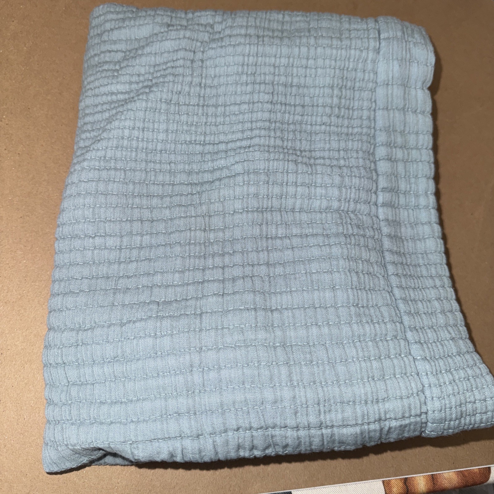 west elm x pbk 100% Organic  Cotton Changing Pad Cover - Blue