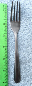 QUALITE Dominion pat. Stainless Dinner Fork Glossy finish curved channels 7 7/8"