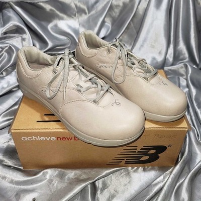 NIB NEW BALANCE WOMENS BEIGE LACE UP COMFORT SHOES LEATHER WW901ST 901 ENCAP 8.5