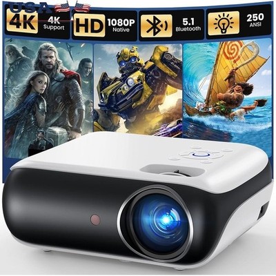 1080P Mini Projector Bluetooth WiFi Home Cinema Portable Lightweight Streaming