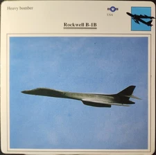 B-1 B1 B 1 Rockwell Bomber Picture Original Vtg Aircraft Info Collector Card 