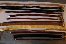 Lot Of 13 Women's Belts Leather Nylon Vintage Modern Assorted Mix Variety