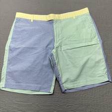Chaps Shorts Mens 40 Multicolor Oxford Cloth 9 Inseam Casual Cotton EUC