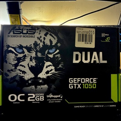 ASUS Geforce Dual-GTX-1050-02G NVIDIA Dual Fan GDDR5 Computer PC Graphics Card