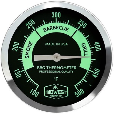Smoker Thermometer 5'' Dial 1/2'' NPT Connection - Accurate Temp Control