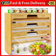 Foil and Plastic Wrap Organizer Paper Towel Holder Wall Mount 5 in 1 Food